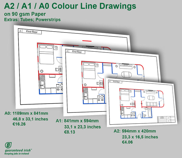 Colour Line Drawings Posters A2 / A1 / A0