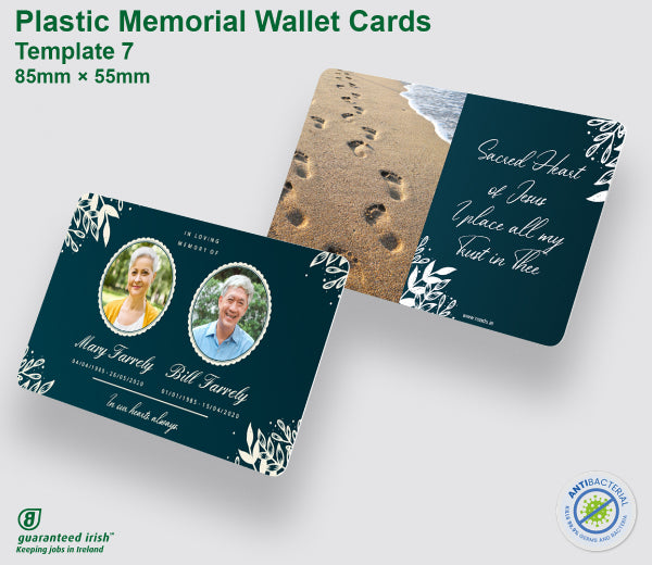 Plastic Memorial Wallet Cards - Template 7