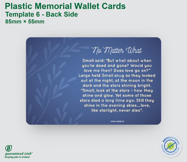 Plastic Memorial Wallet Cards - Template 6