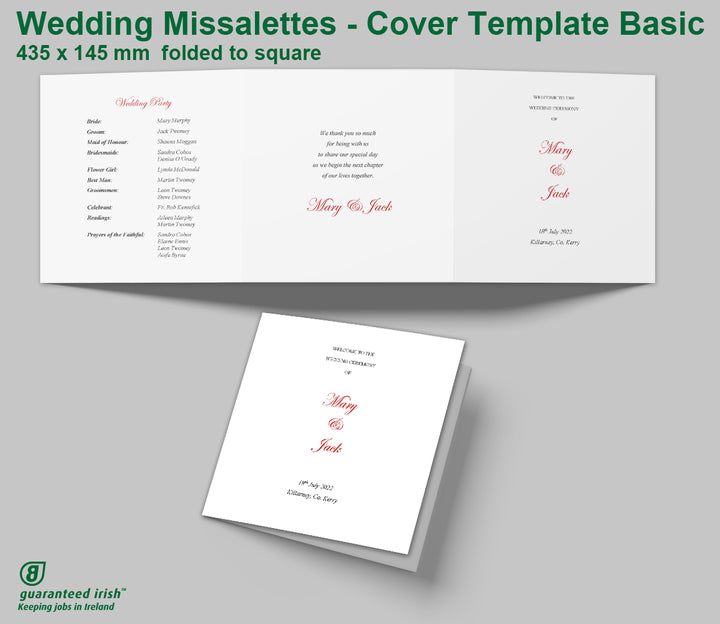 Wedding Missalettes - Cover Template Basic