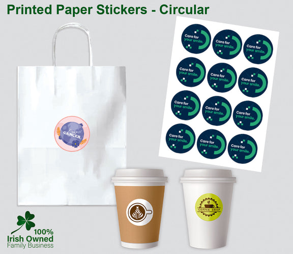 Shipping Paper Sticker Printed Paper Stickers - Circular | Printing Dublin ☘️ Fastest ...