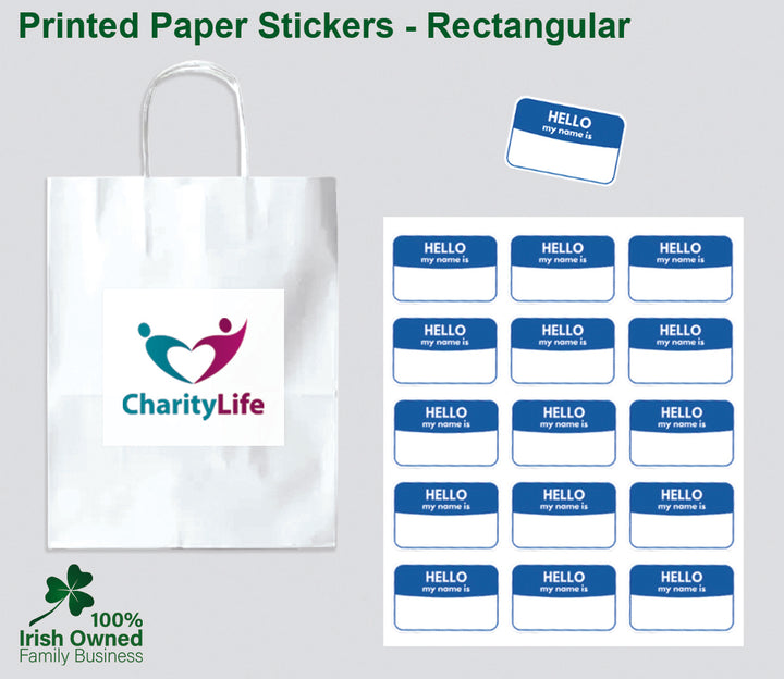 Printed Paper Stickers - Rectangular