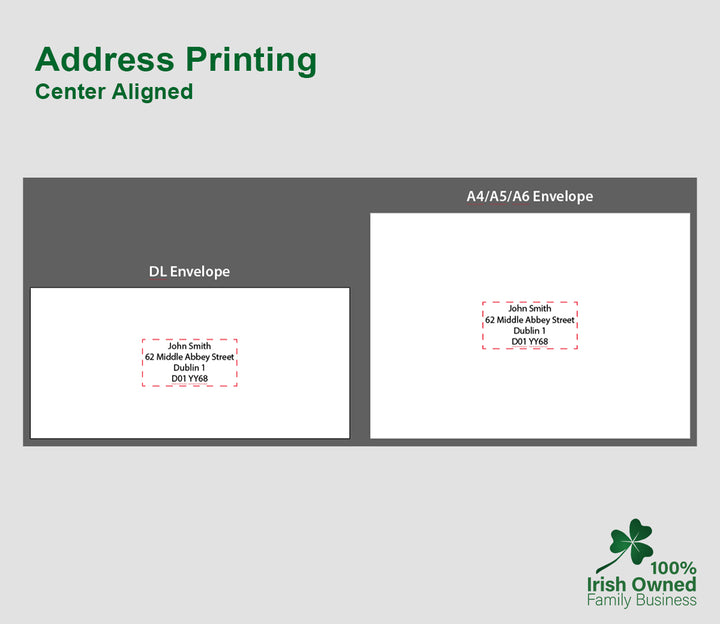 Address Printing Alignment - Center