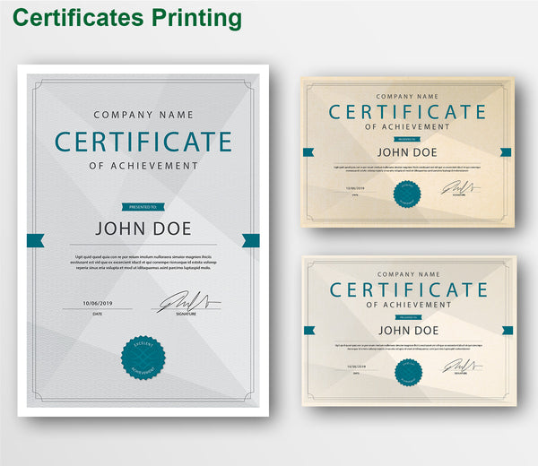 Certificates Printing A4