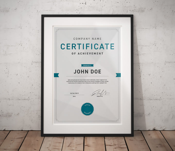 Certificates Printing - Framed portrait