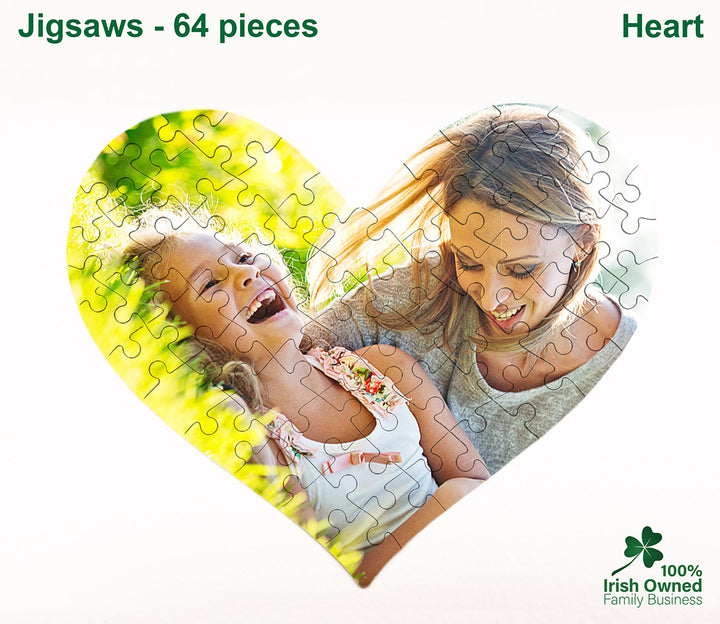 Personalised Jigsaws - Heart - 64 pieces