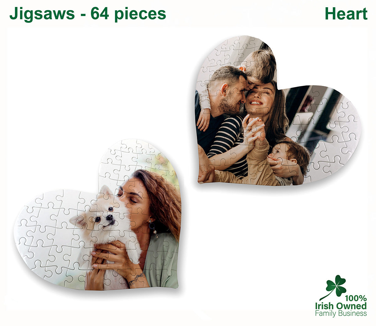 Personalised Jigsaws - Heart - 64 pieces