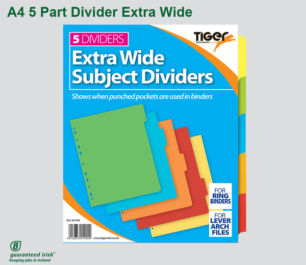 A4 5 Part Dividers Extra Wide