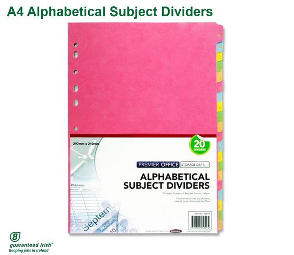 A4 Alphabetical Subject Dividers