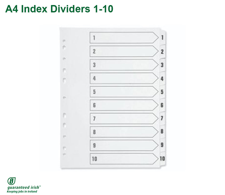 A4 Index Dividers 1-10