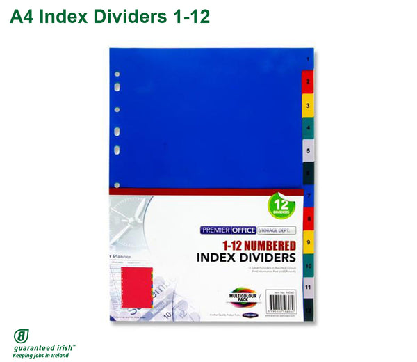 A4 Index Dividers 1-12