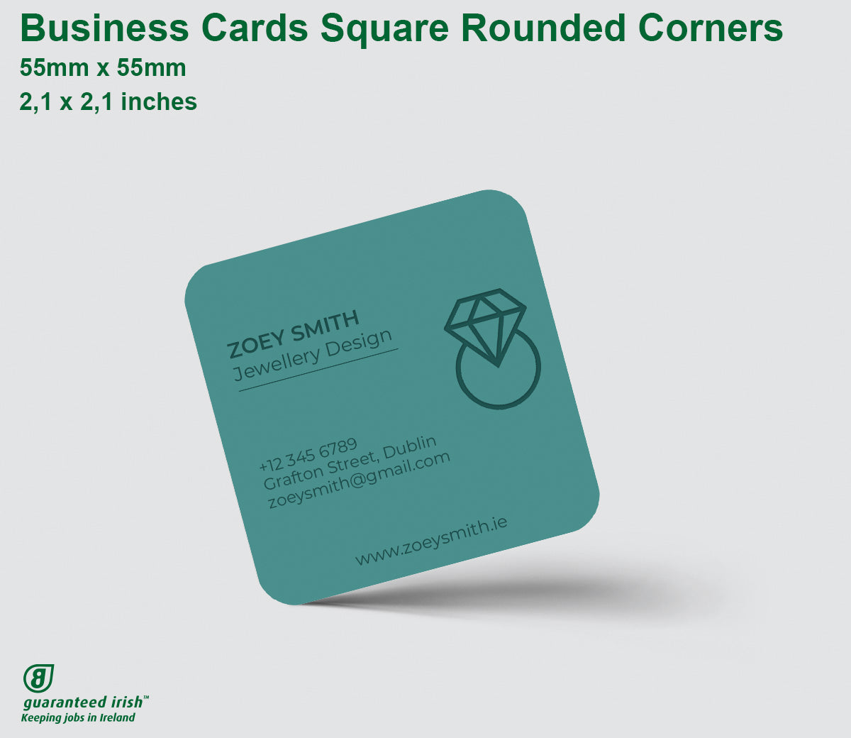 Business Cards - Square 55mm × 55mm rounded corners
