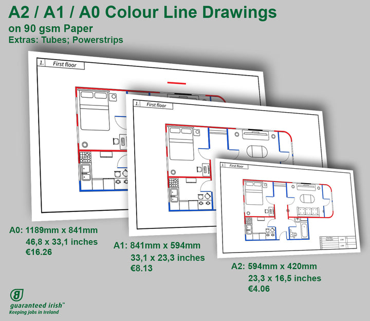 Colour Line Drawings Posters A2 / A1 / A0