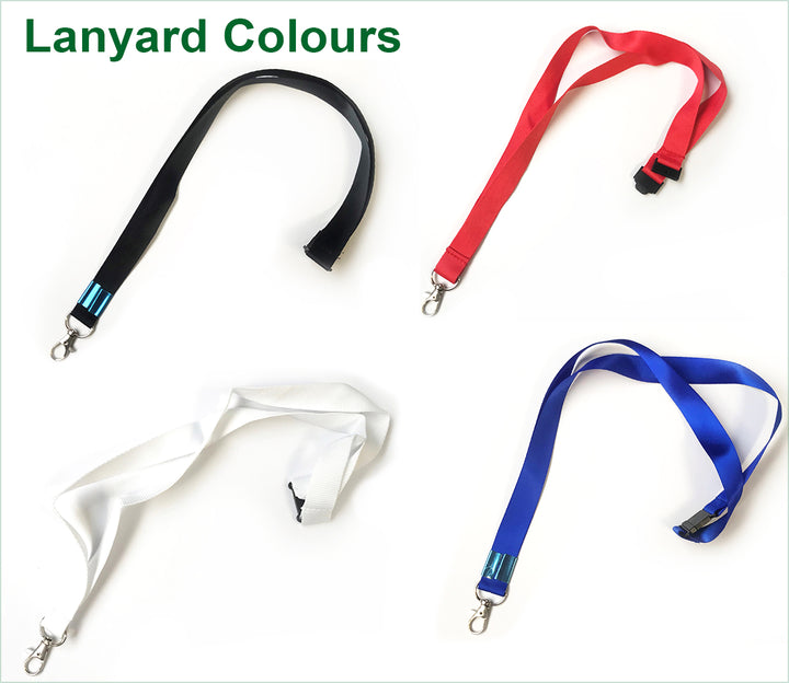 Lanyard Colours - Black / Blue / Red / White