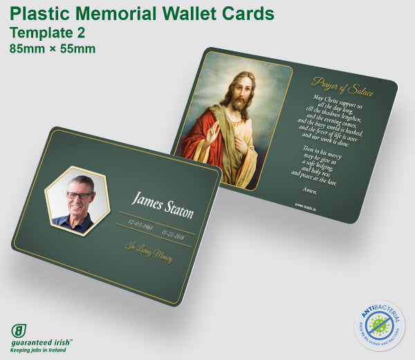 Plastic Memorial Wallet Cards - Template 2
