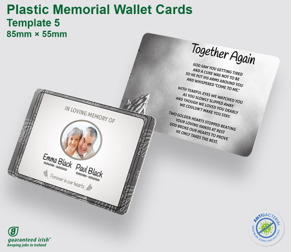 Plastic Memorial Wallet Cards - Template 5