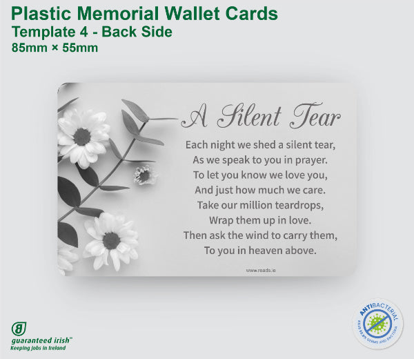 Plastic Memorial Wallet Cards - Template 4