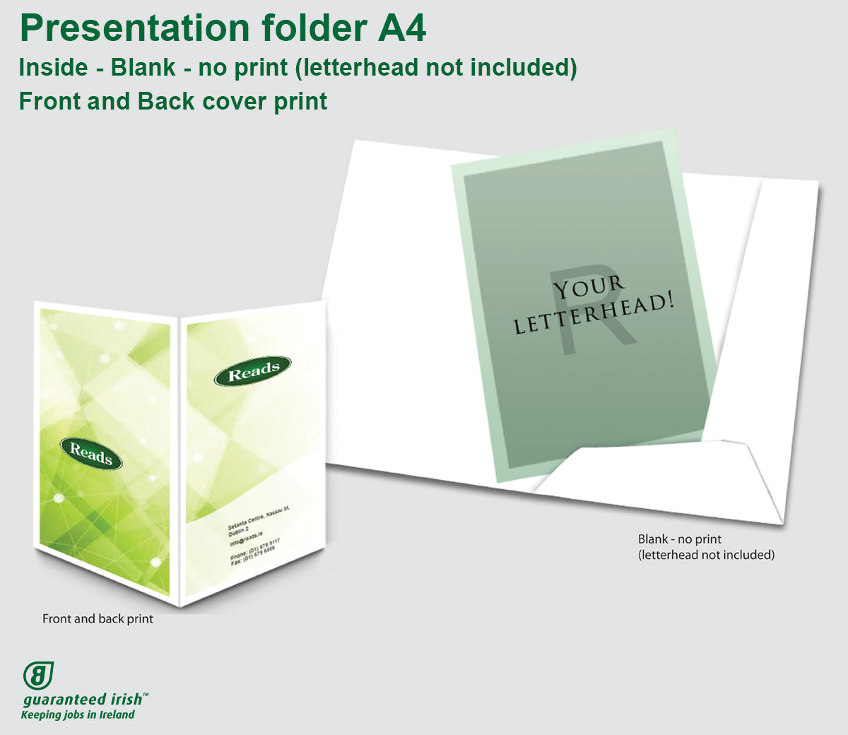 Presentation folder A4 - Inside blank - Front and Back cover print