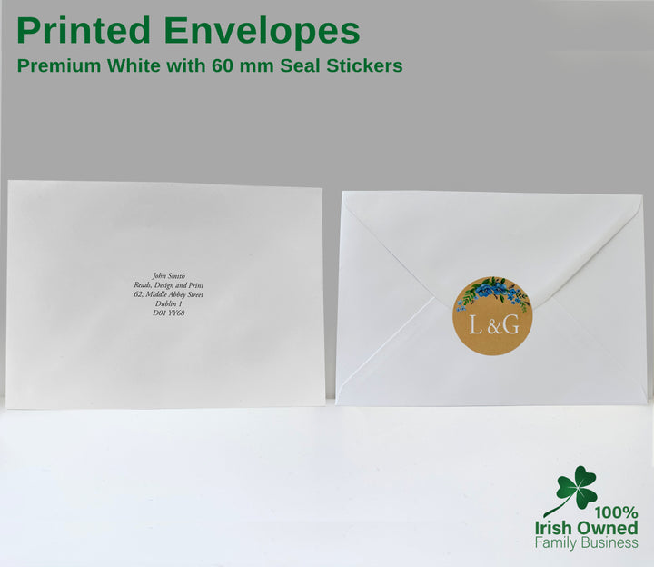 Wedding Printed Envelopes with 60 mm Seal Stickers