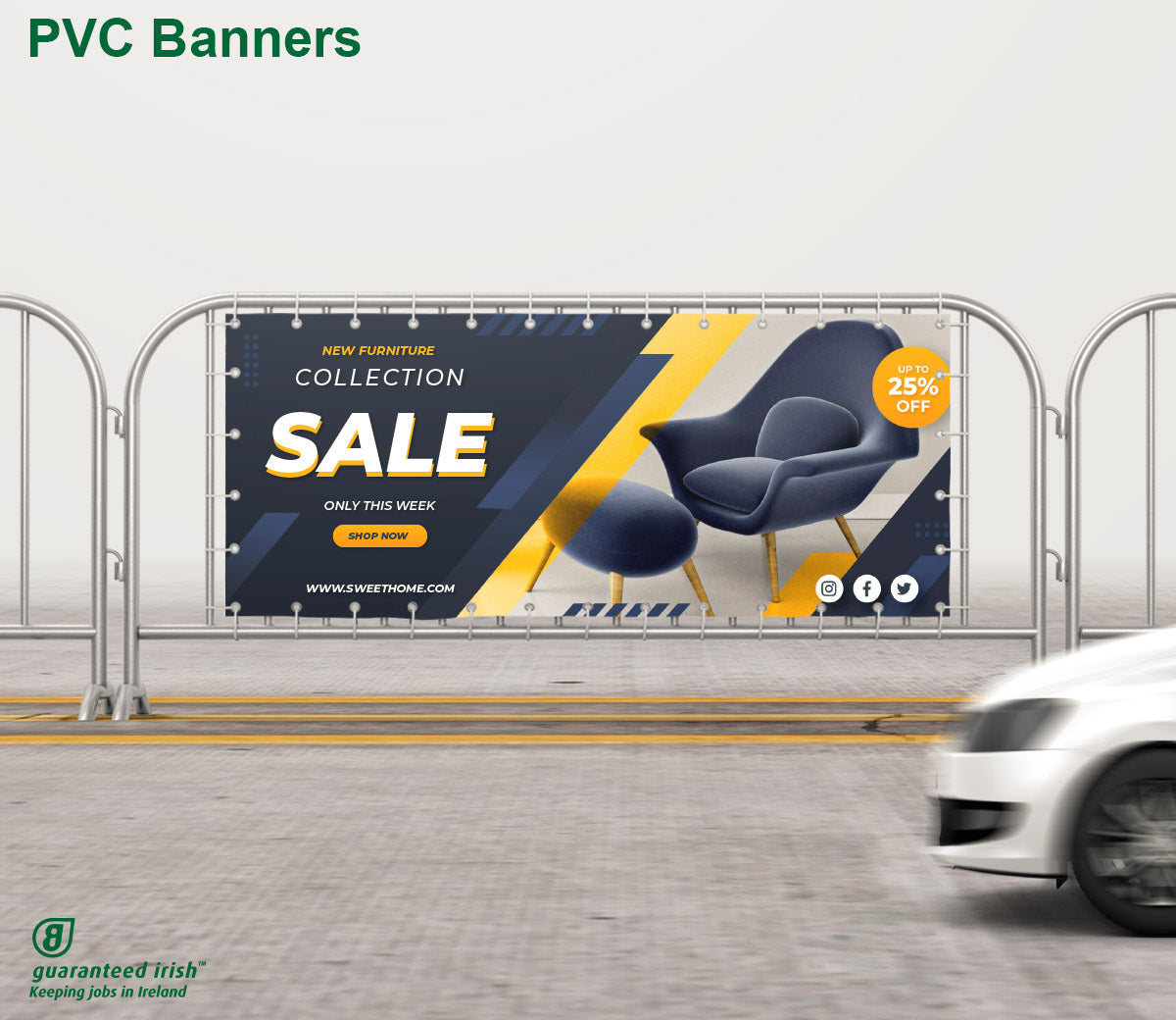 PVC Banners with eyelets on fence