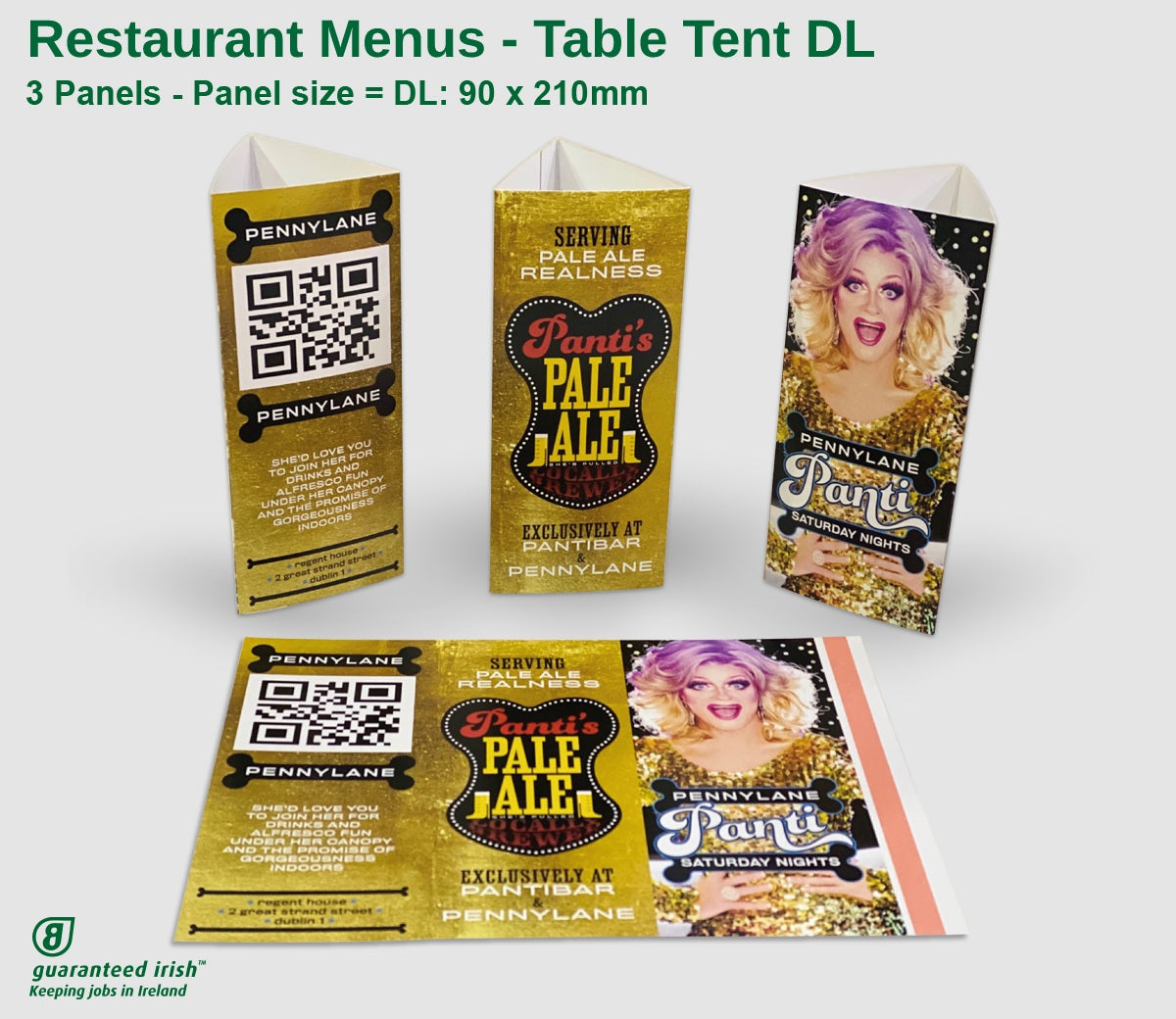 Restaurant Menus - Table Tent DL