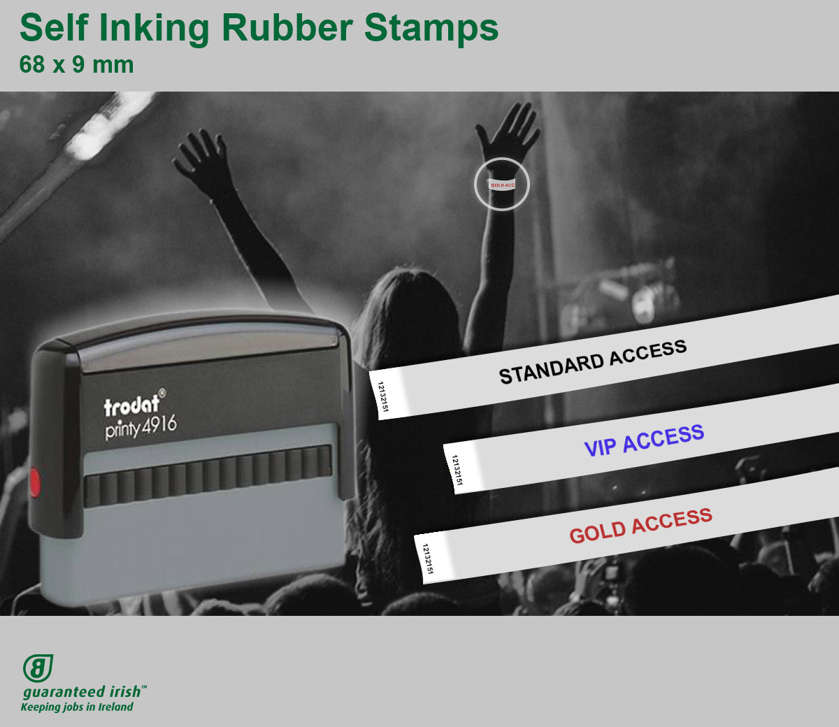Self Inking Rubber Stamps 68×9 mm