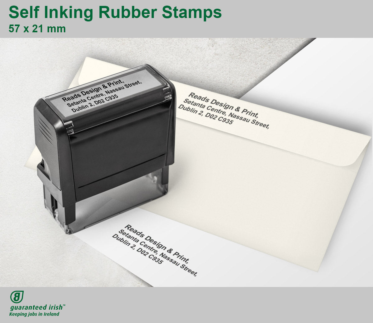 Self Inking Rubber Stamps 57×21 mm 