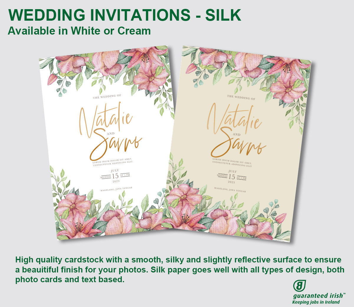 Wedding Invitations - silk